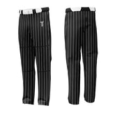 Custom Black White Pinstripe Stretch Practice Loose-Fit Baseball Pants